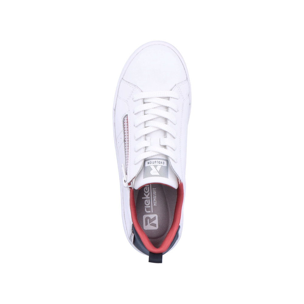 Rieker Evolution Women's Style 41906 Athletic Lace-Up With Zip - White cIfpsnXX
