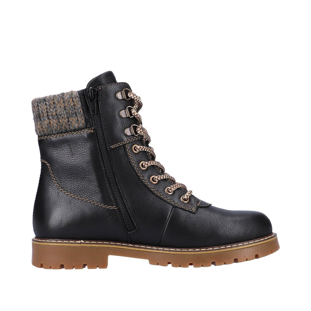 Remonte Leather Women's Mid Height D9378-00 Mid-Height Bootsflip Grip - Black Combination Fg4waLS5