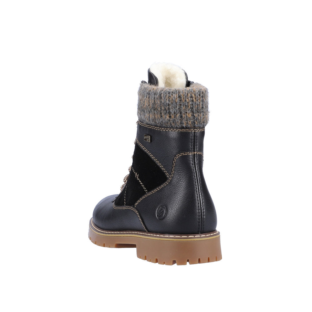 Remonte Leather Women's Mid Height D9378-00 Mid-Height Bootsflip Grip - Black Combination Fg4waLS5