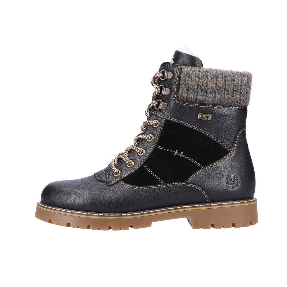 Remonte Leather Women's Mid Height D9378-00 Mid-Height Bootsflip Grip - Black Combination Fg4waLS5