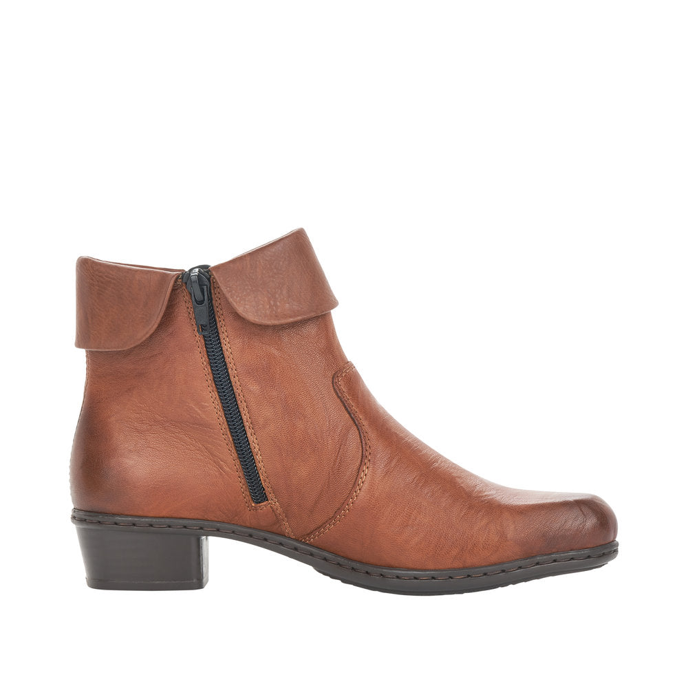 Rieker Leather Women's Short Y07A8 Ankle Boots - Brown bURJJxkF
