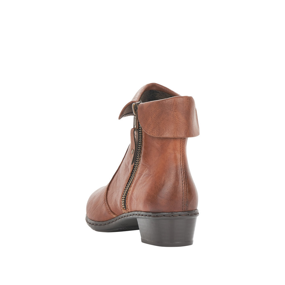Rieker Leather Women's Short Y07A8 Ankle Boots - Brown bURJJxkF