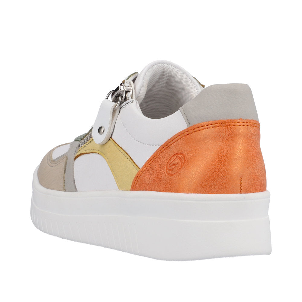 Remonte Women's Style D0J01 Athletic Lace-Up With Zip - White / Green l3asChSs