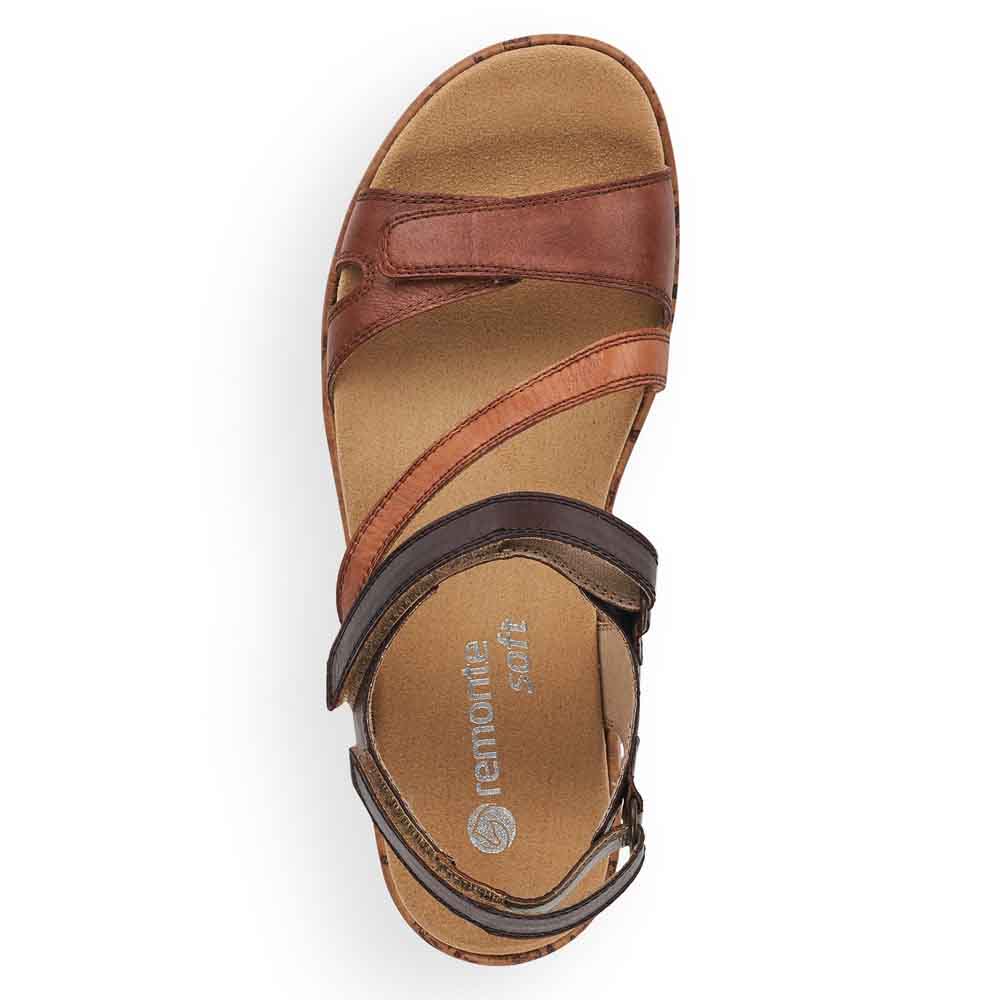 Remonte Women's Style R6850 Casual Sandal - Brown Combination bVRzFFnS