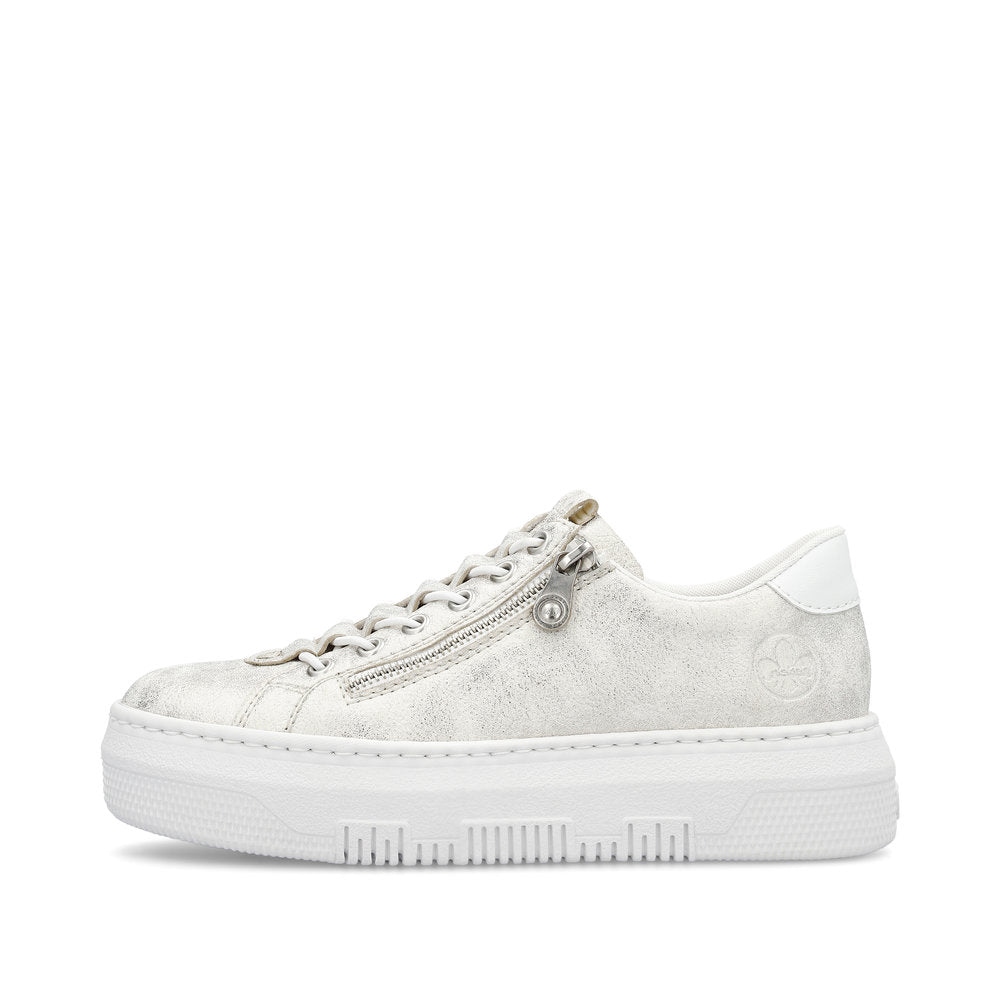 Rieker Women's Style M1953 Athletic Zipper - White CmQYWDxL