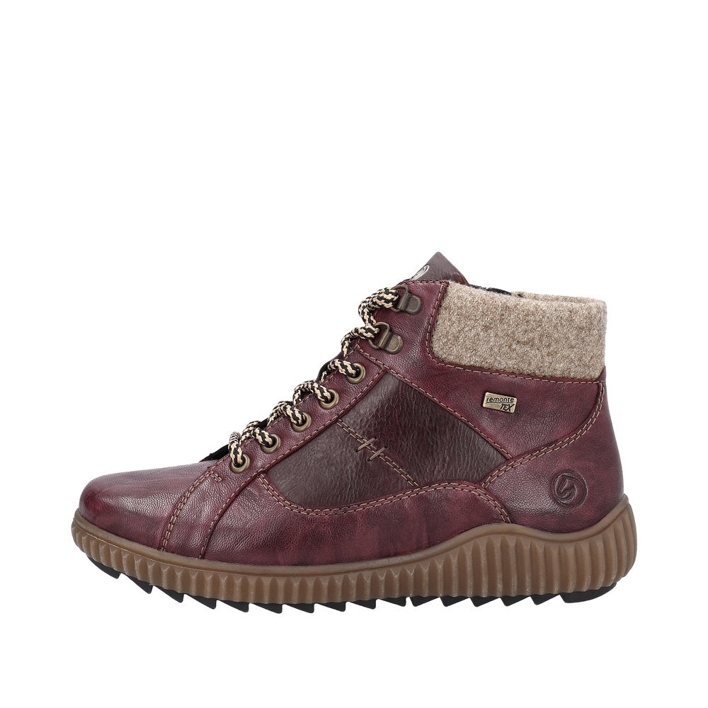 Remonte Leather Women's Mid Height R8276-01 Mid-Height Boots - Red Combination 8fNqhaHZ
