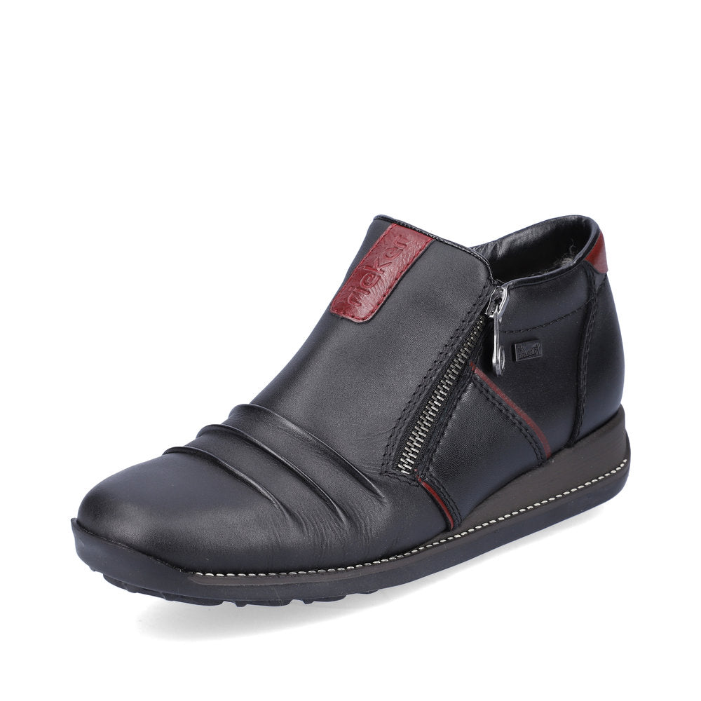 Rieker Leather Women's Short 44266 Ankle Boots - Black