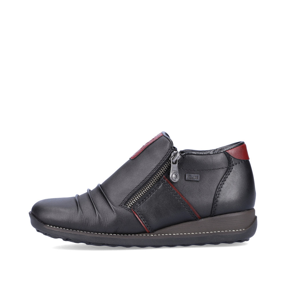 Rieker Leather Women's Short 44266 Ankle Boots - Black OjXgoJdA