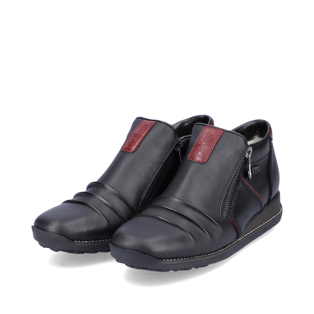 Rieker Leather Women's Short 44266 Ankle Boots - Black OjXgoJdA