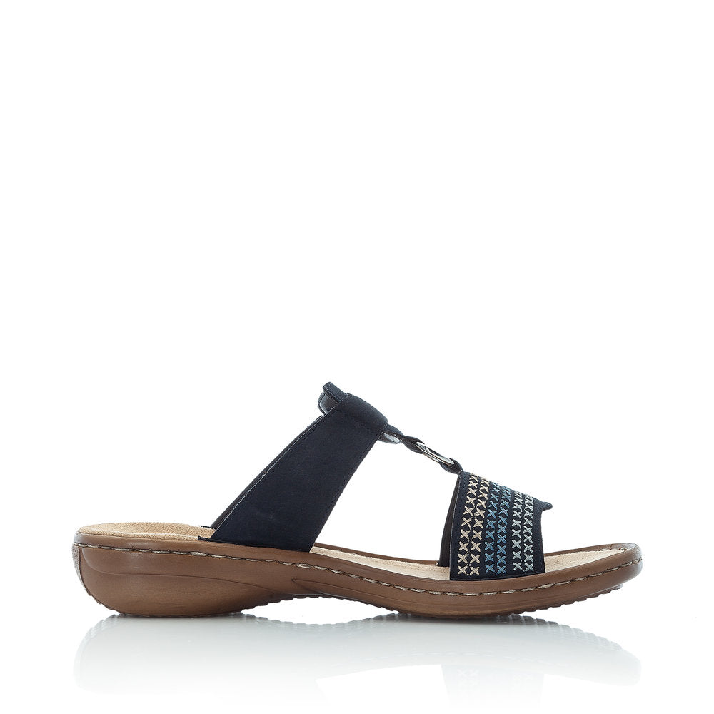 Rieker Women's Style 608K8 Casual Mule - Blue EQwHdG7g