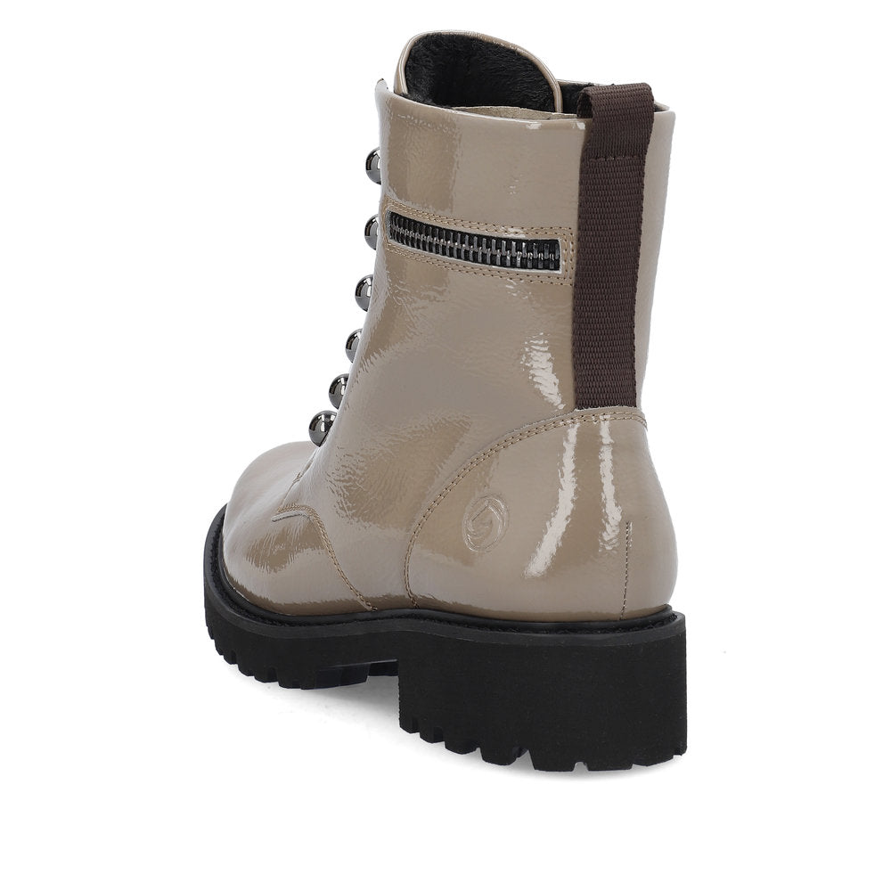 Remonte Patent Leather Women's Short D8670 Ankle Boots - Brown 9TDX6XjJ