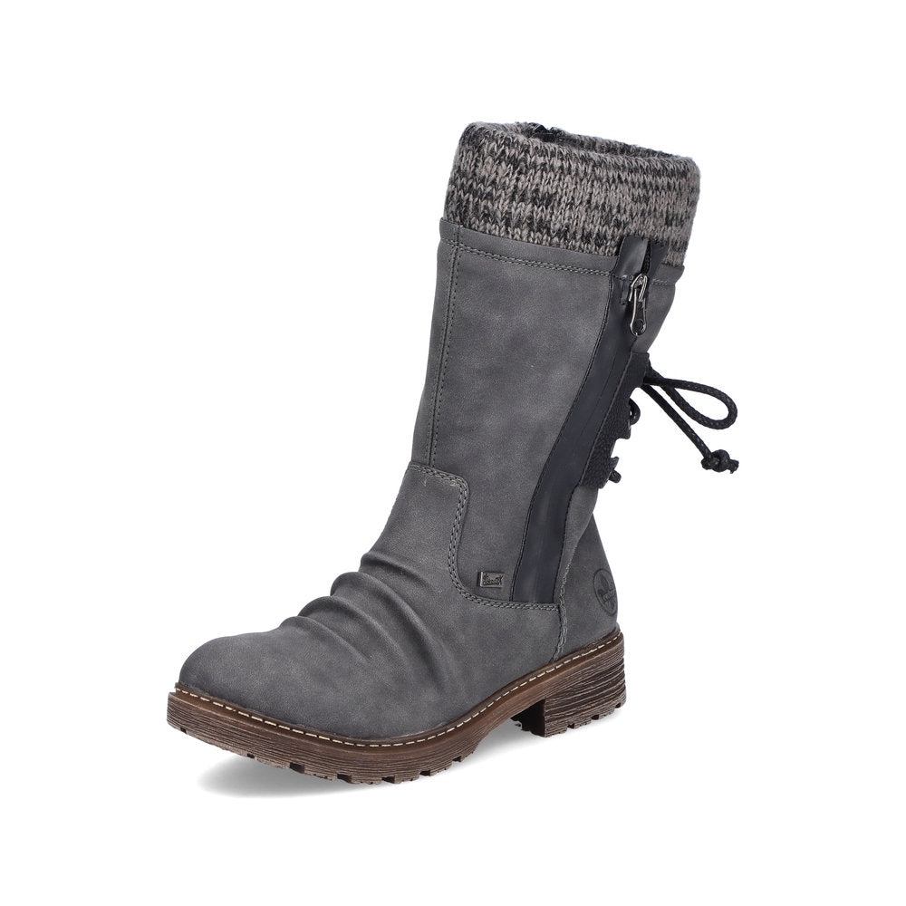 Rieker Synthetic Leather Women's Mid Height Z4756 Mid-Height Boots - Grey