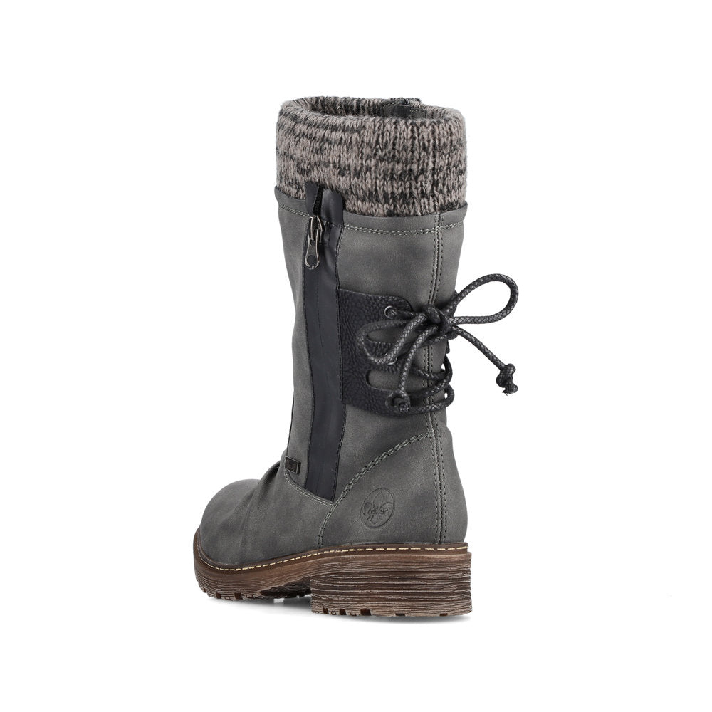 Rieker Synthetic Leather Women's Mid Height Z4756 Mid-Height Boots - Grey 7XU0S3HT