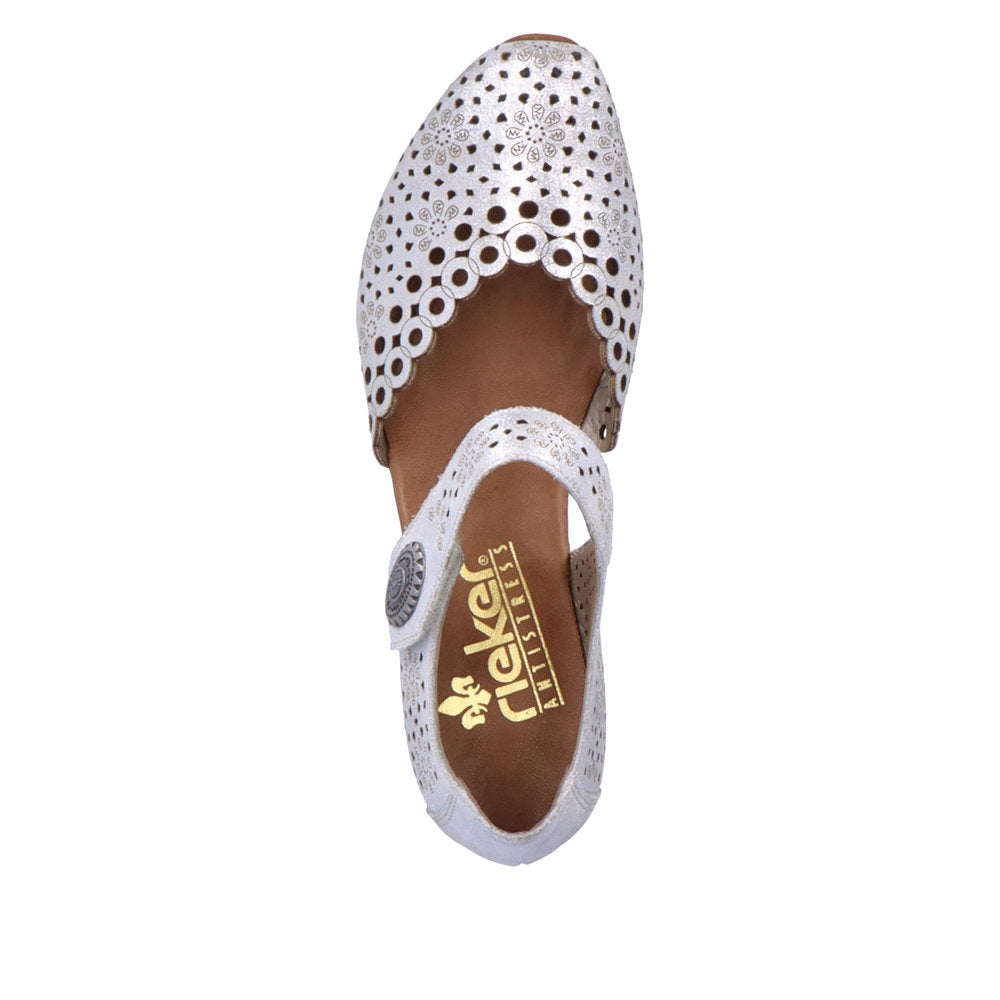 Rieker Women's Style 43753 Dress Open Shank - Silver\/Platinum hix1feSz