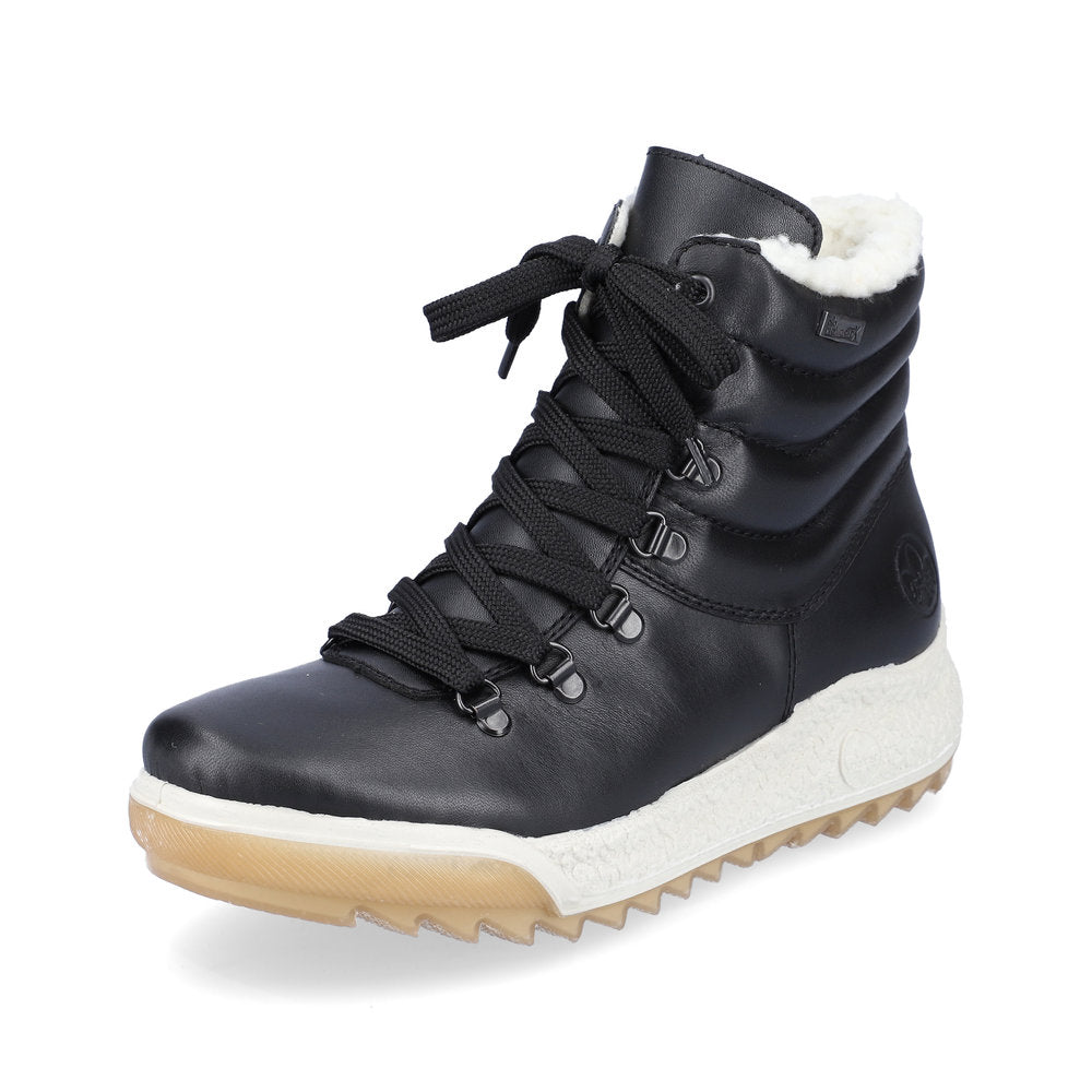 Rieker Leather Women's Short Y4739 Ankle Boots - Black