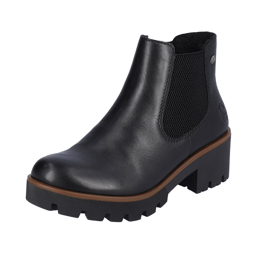 Rieker Synthetic Material Women's Short 79265 Ankle Boots - Jet Black