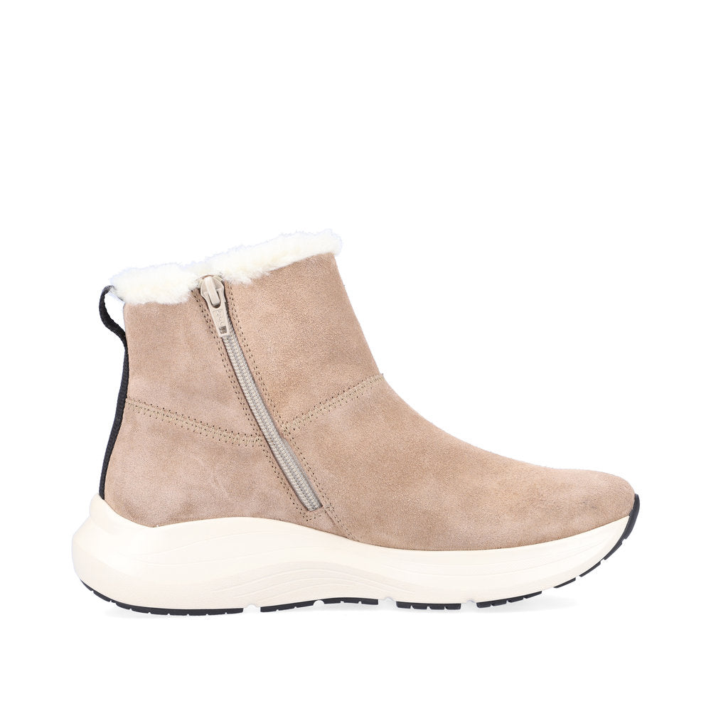 Rieker Evolution Suede Leather Women's Short 42170 Ankle Boots - Beige In4pHlQx