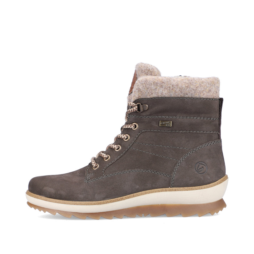 Remonte Suede Leather Women's Short R8477 Ankle Boots - Grey Combination RSeabXLX