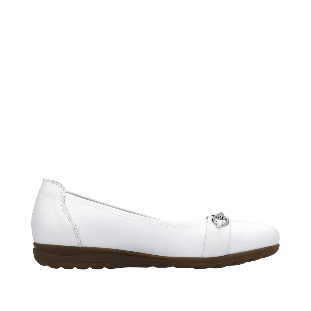 Rieker Women's Style L9360 Dress Ballerina - White fZTXltQ5