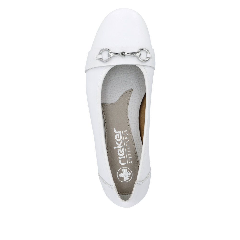Rieker Women's Style L9360 Dress Ballerina - White fZTXltQ5