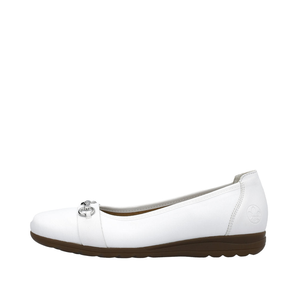 Rieker Women's Style L9360 Dress Ballerina - White fZTXltQ5