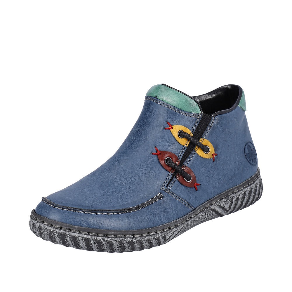 Rieker Synthetic Material Women's Short N0959 Ankle Boots - Blue