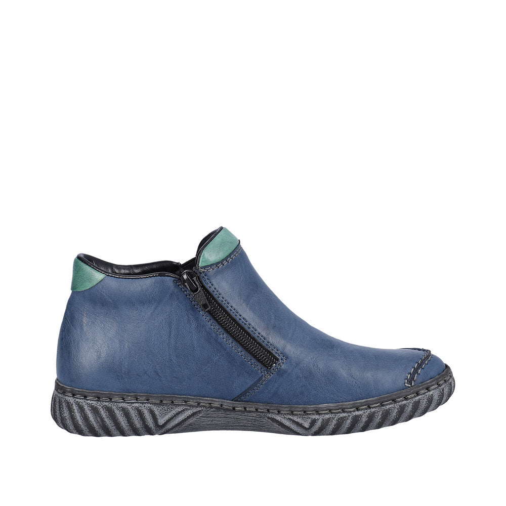 Rieker Synthetic Material Women's Short N0959 Ankle Boots - Blue CnGaeq0h