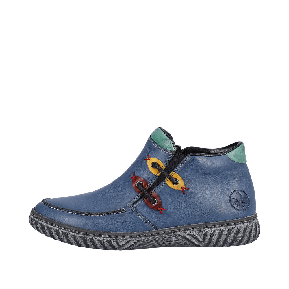 Rieker Synthetic Material Women's Short N0959 Ankle Boots - Blue CnGaeq0h