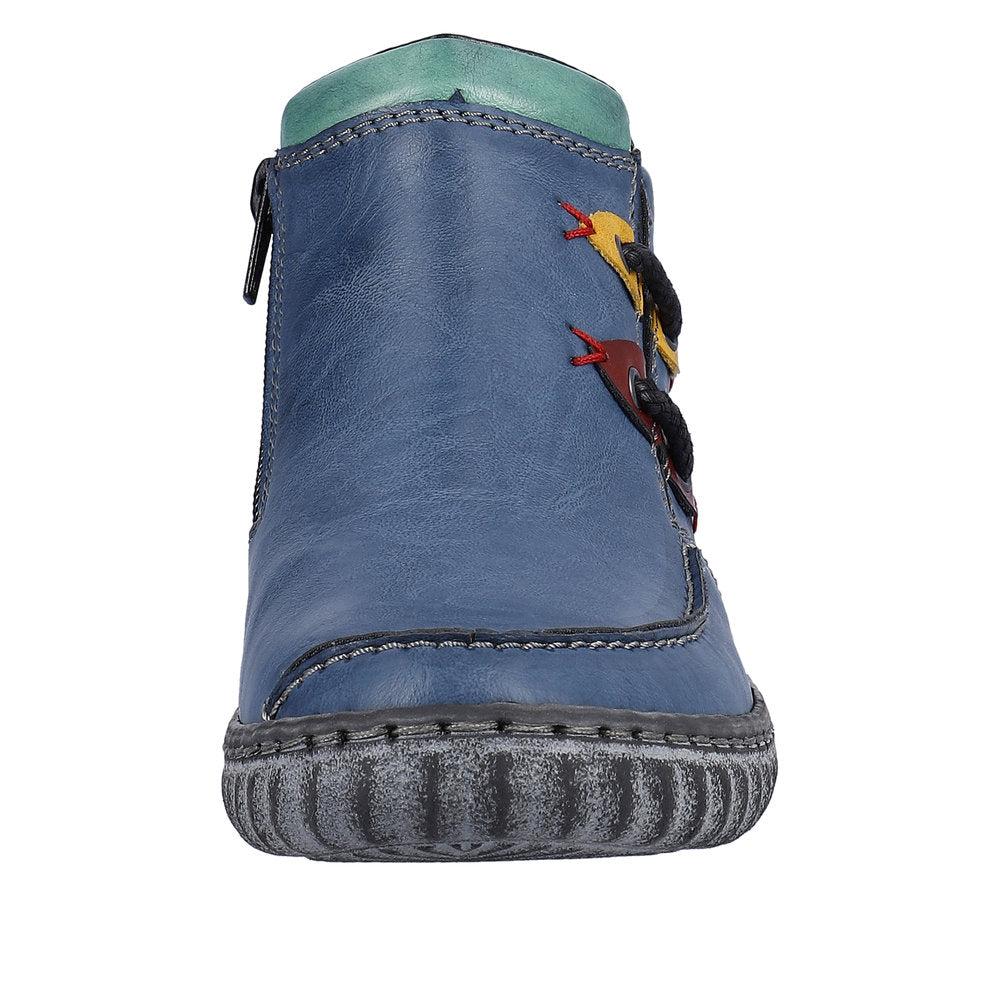 Rieker Synthetic Material Women's Short N0959 Ankle Boots - Blue CnGaeq0h