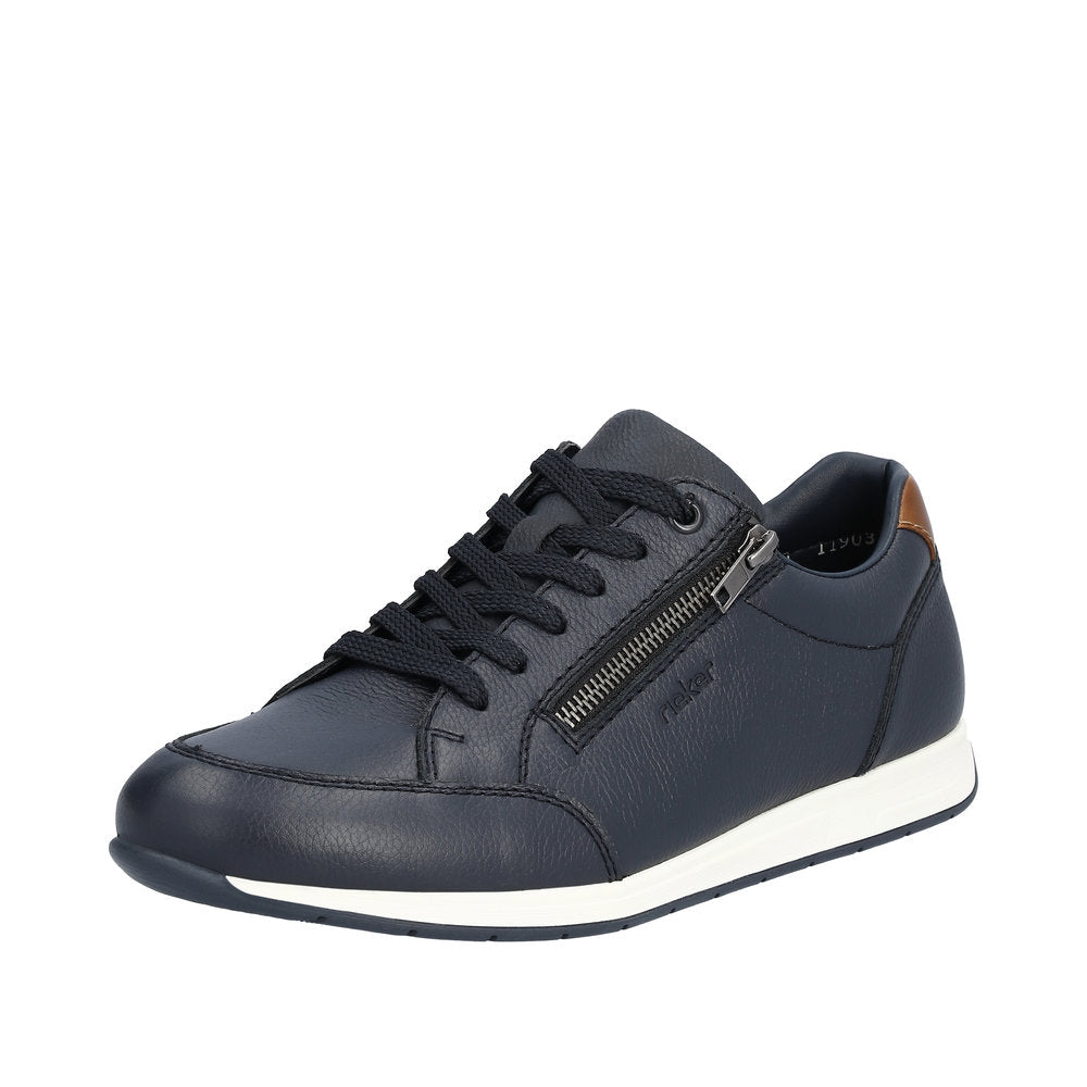 Rieker Men's Style 11903 Casual Lace-Up With Zip - Blue