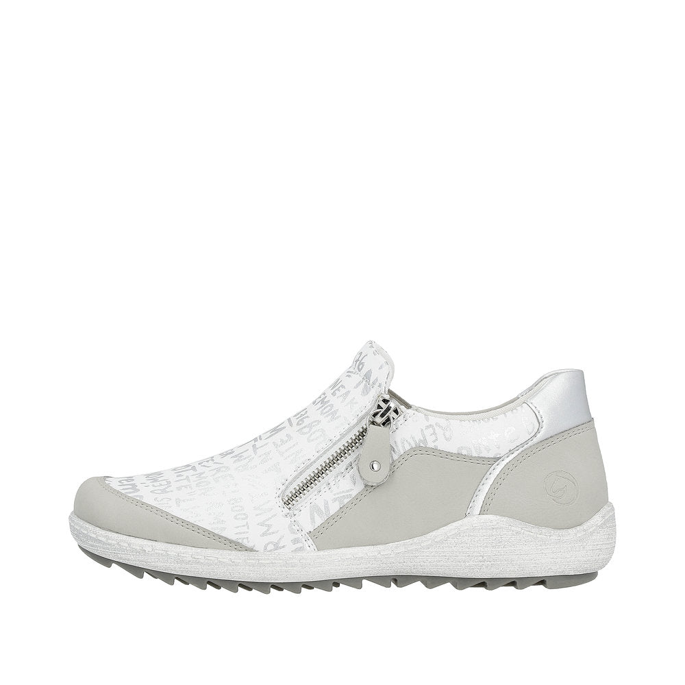 Remonte Women's Style R1428 Casual Zipper - White Combination mo4f7fgm