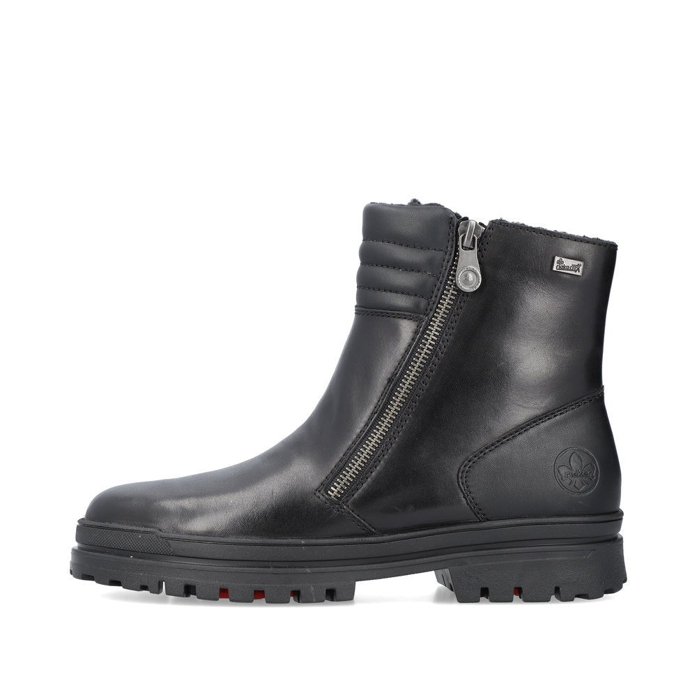 Rieker Leather Women's Short Z5452 Ankle Boots. Flip Grip - Black mmrn2bnd
