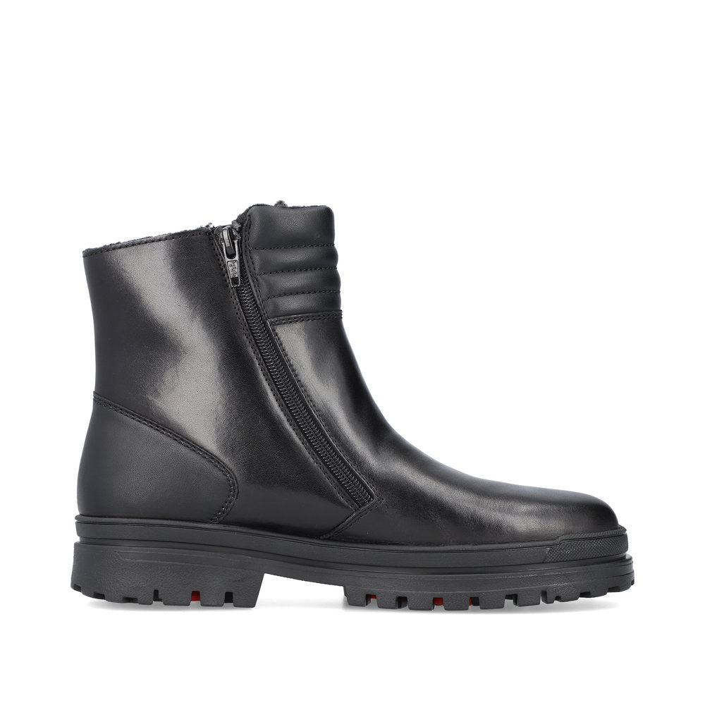 Rieker Leather Women's Short Z5452 Ankle Boots. Flip Grip - Black mmrn2bnd