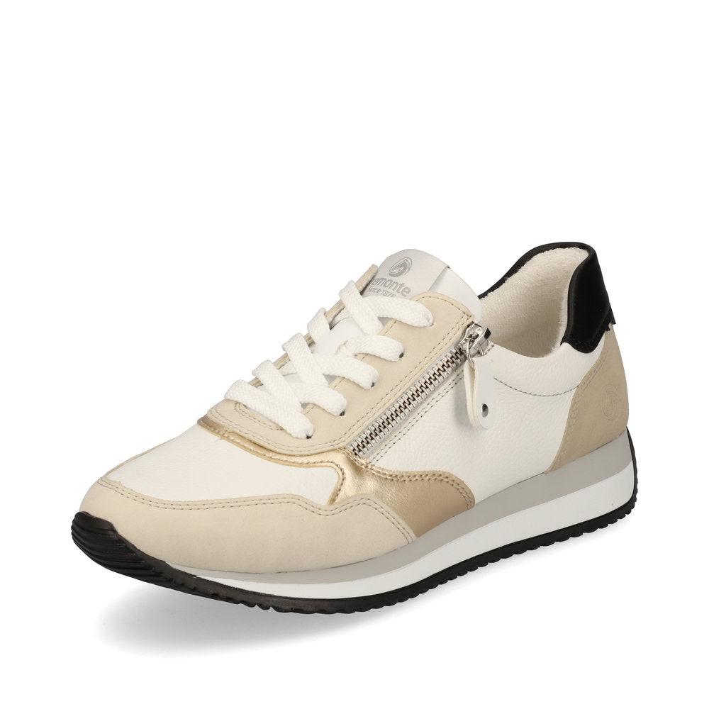 Remonte Women's Style D0H01 Athletic Lace-Up With Zip - Beige