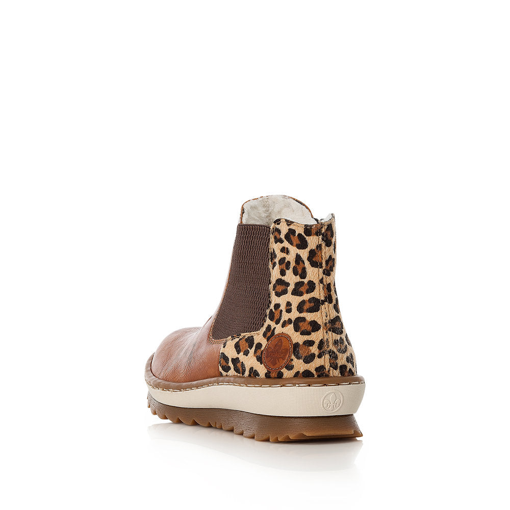 Rieker Synthetic Leather Women's Short Z8689 Ankle Boots - Brown tXhn9HkS