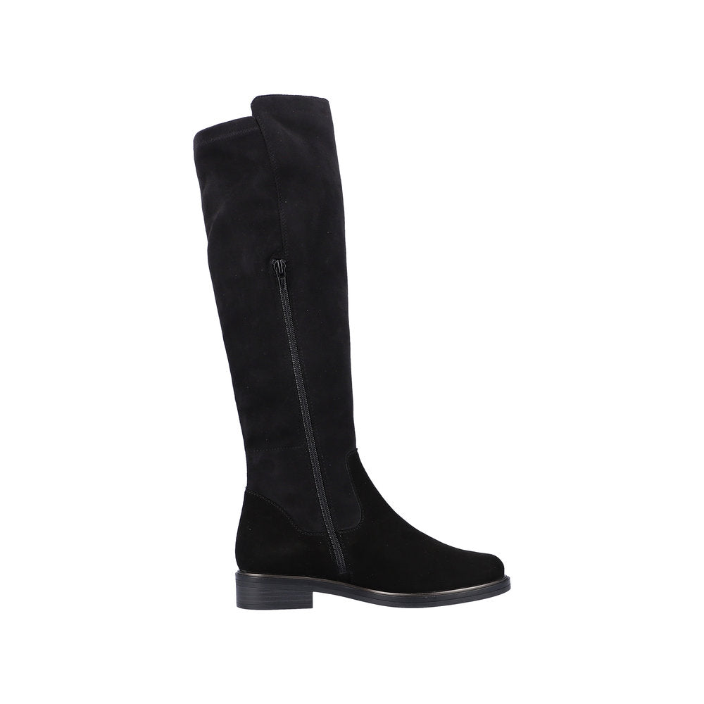 Remonte Suede Leather Women's' Tall D8387 Tall Boots - Black FLxDB44r