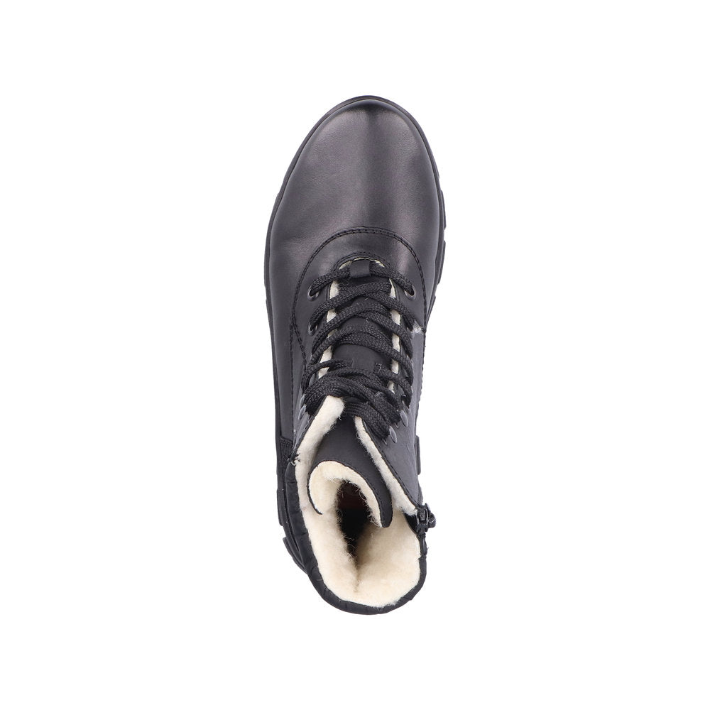 Rieker Leather Women's Short Boots. Z1042 Ankle Boots. Fiber Grip - Black 78F1tvXG