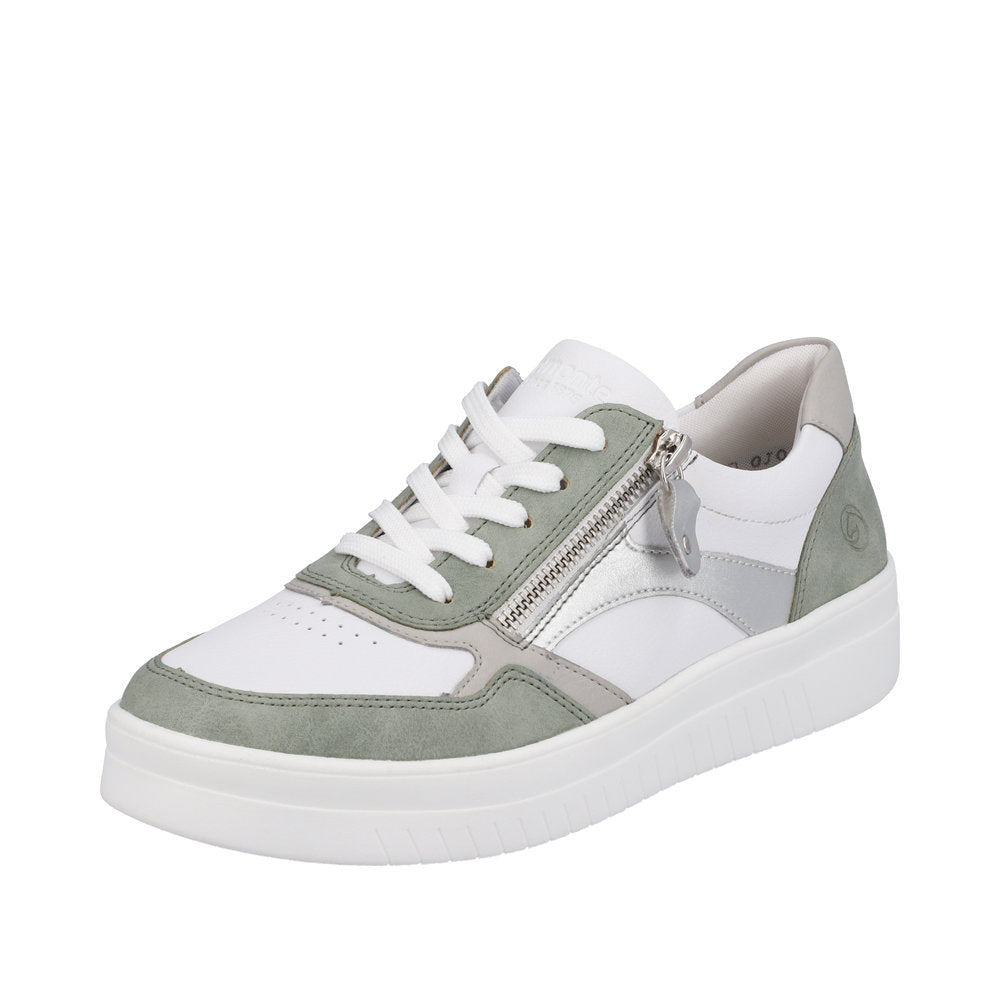 Remonte Women's Style D0J01 Athletic Lace-Up With Zip - Green