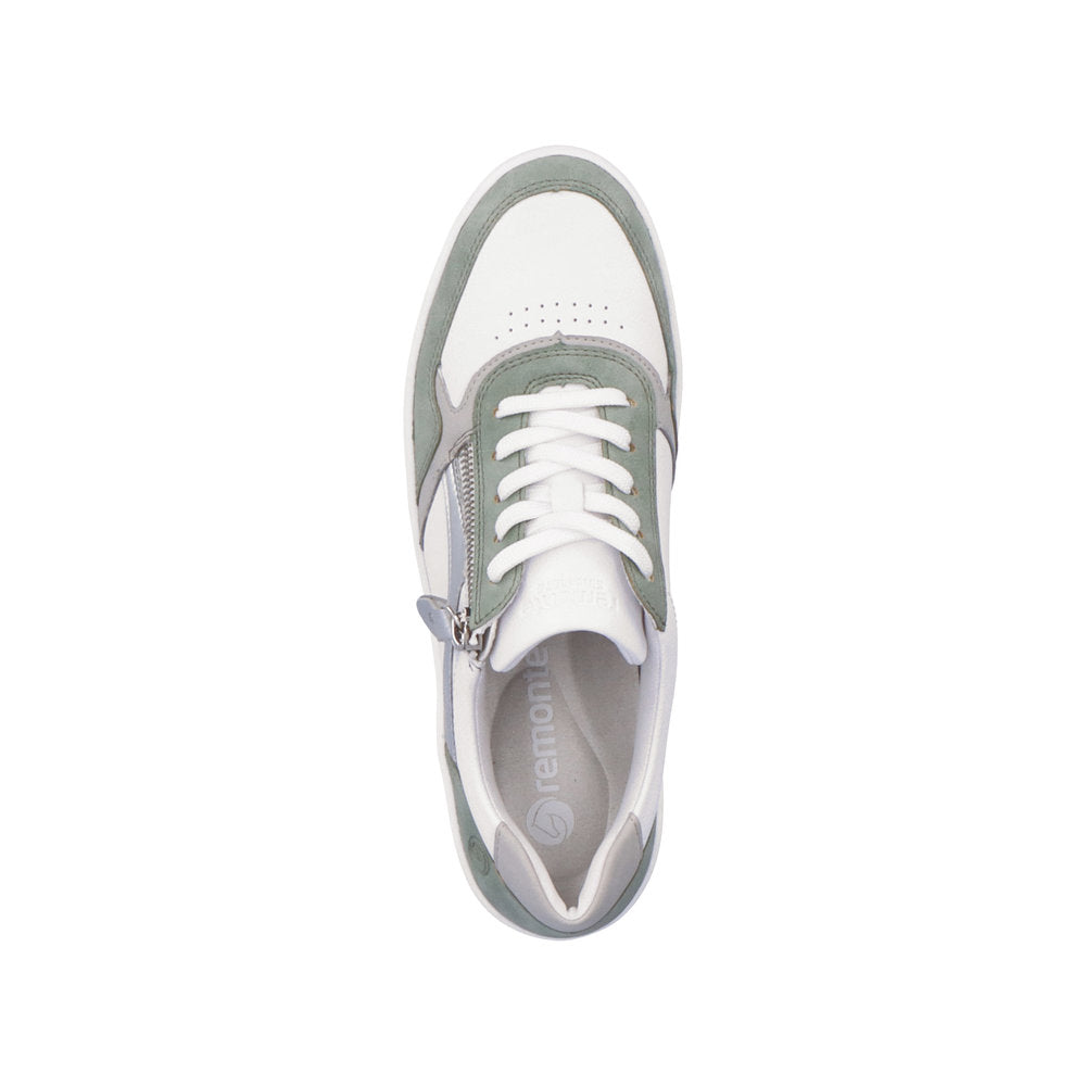 Remonte Women's Style D0J01 Athletic Lace-Up With Zip - Green uspV6jkP