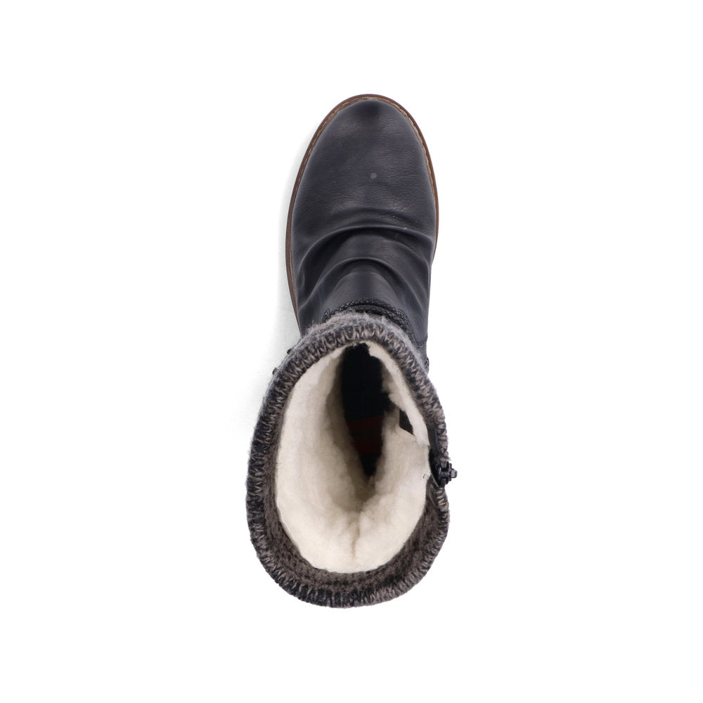 Rieker Synthetic Leather Women's Mid Height Z4755 Mid-Height Boots - Black VieL6FNo