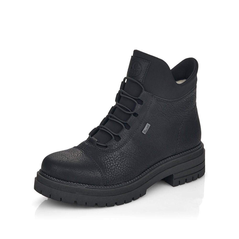 Rieker Synthetic Leather Women's Short Y3163 Ankle Boots - Black