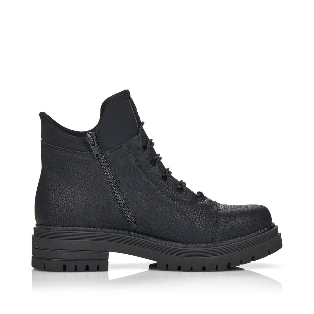 Rieker Synthetic Leather Women's Short Y3163 Ankle Boots - Black 402s3f66