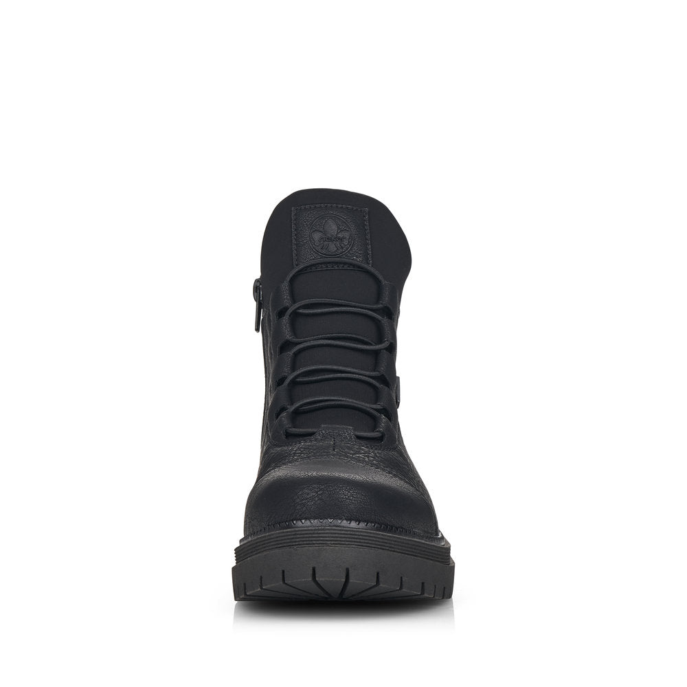 Rieker Synthetic Leather Women's Short Y3163 Ankle Boots - Black 402s3f66