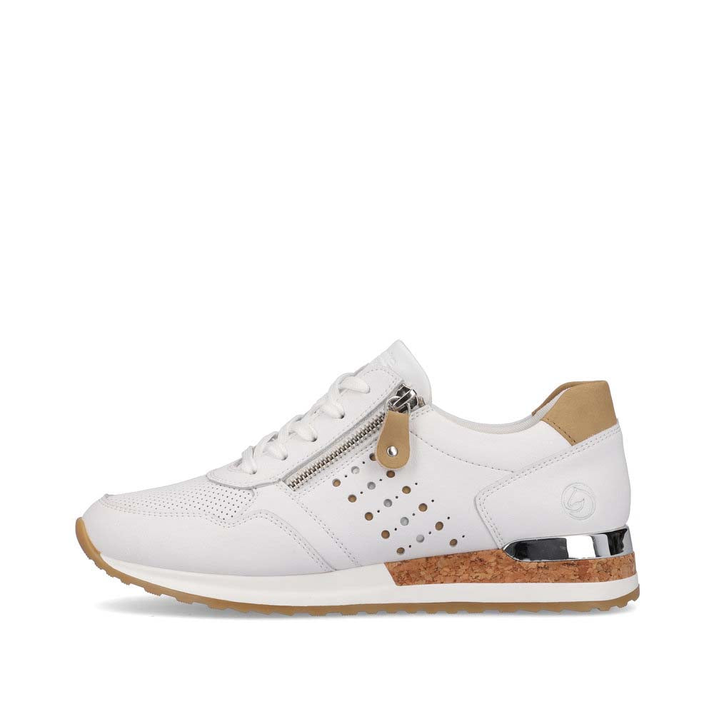 Remonte Women's Style R2536 Casual Lace-Up With Zip - White Combination UoHtEUQx