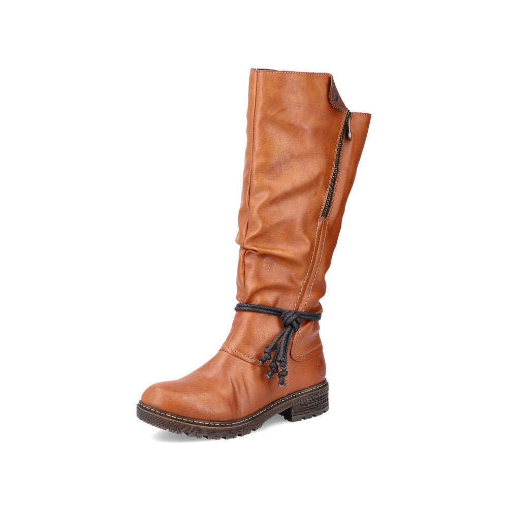 Rieker Synthetic Leather Women's Tall Z4758 Tall Boots - Brown