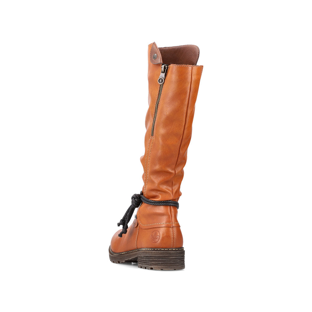 Rieker Synthetic Leather Women's Tall Z4758 Tall Boots - Brown KPxNFJ7Q