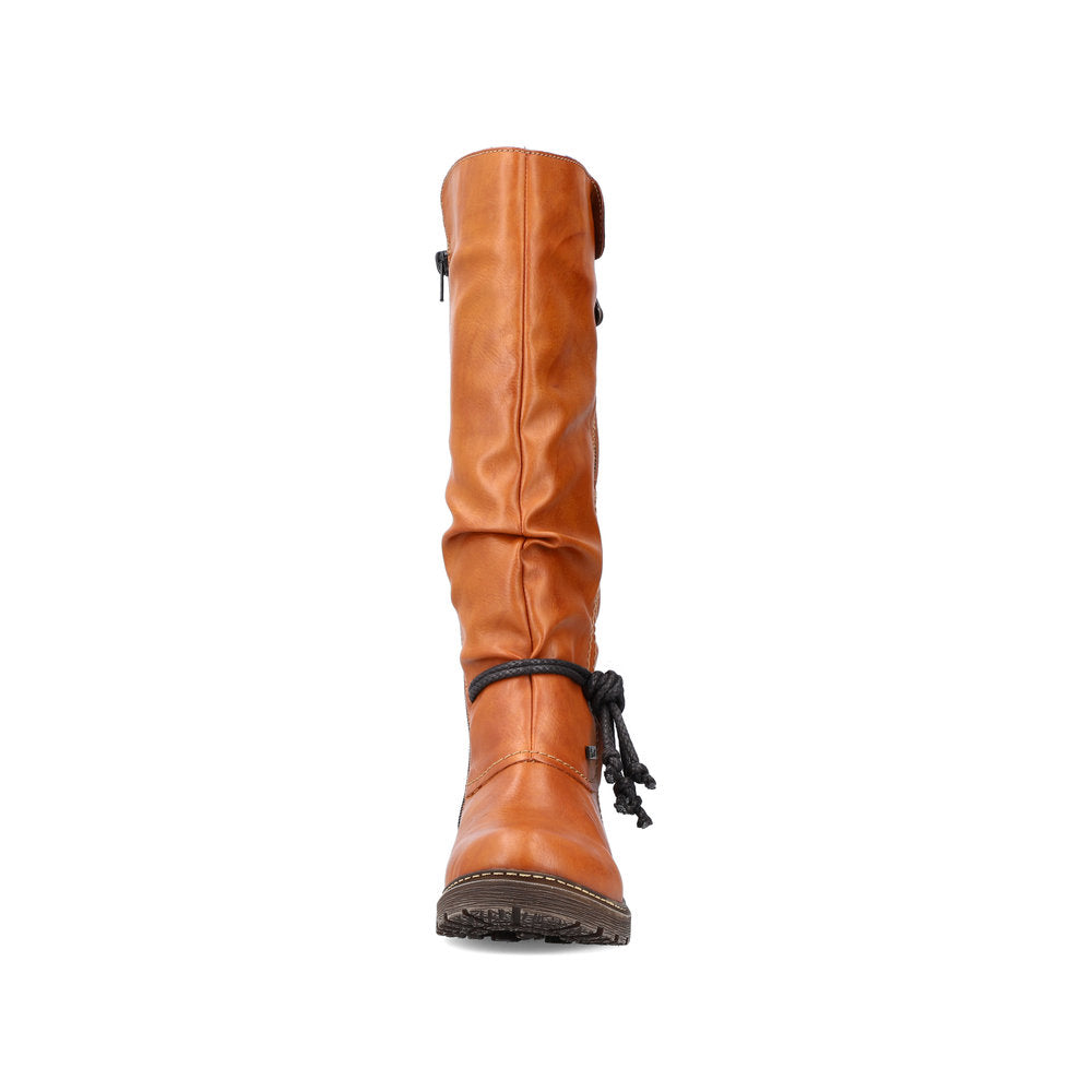 Rieker Synthetic Leather Women's Tall Z4758 Tall Boots - Brown KPxNFJ7Q