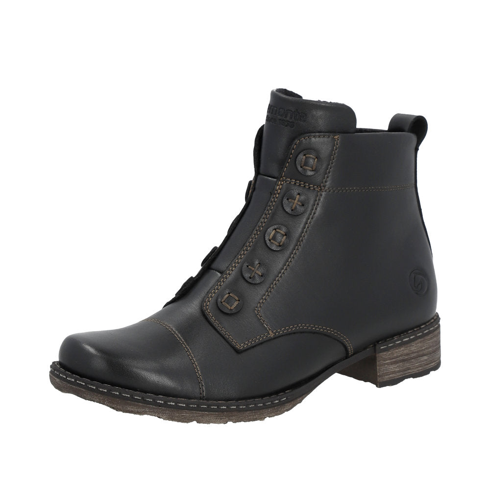 Remonte Leather Women's Mid Height D4392 Mid-Height Boots - Black