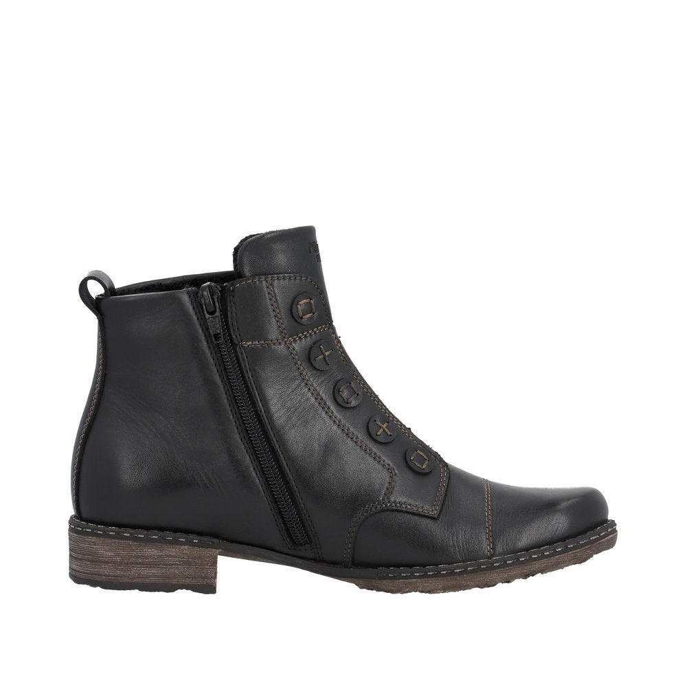 Remonte Leather Women's Mid Height D4392 Mid-Height Boots - Black DouunOCx