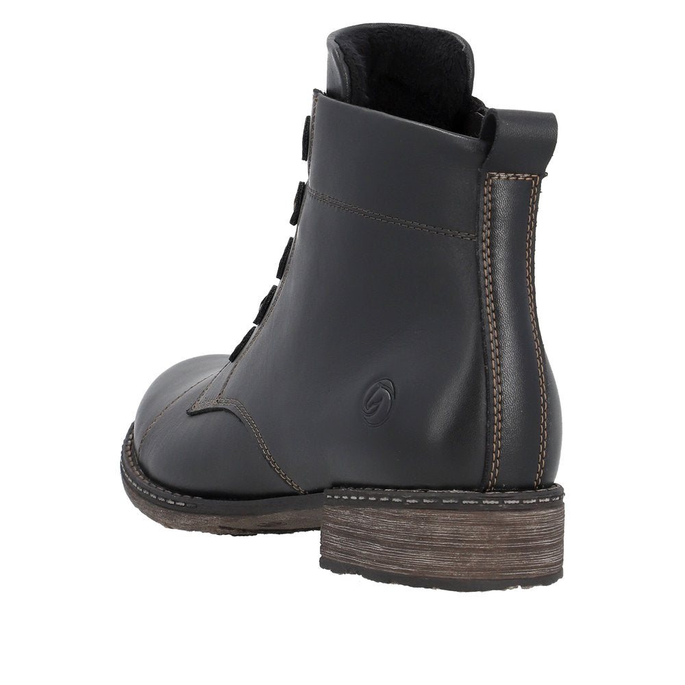 Remonte Leather Women's Mid Height D4392 Mid-Height Boots - Black DouunOCx